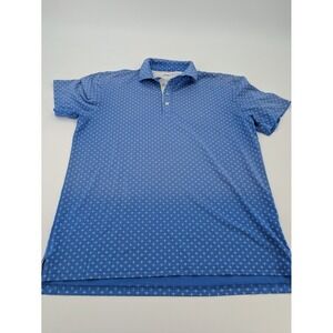 Johnnie-O Prep-Formance Polo‎ Shirt Men Medium Riptide Blue Geometric Golf